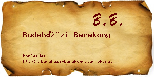 Budaházi Barakony névjegykártya